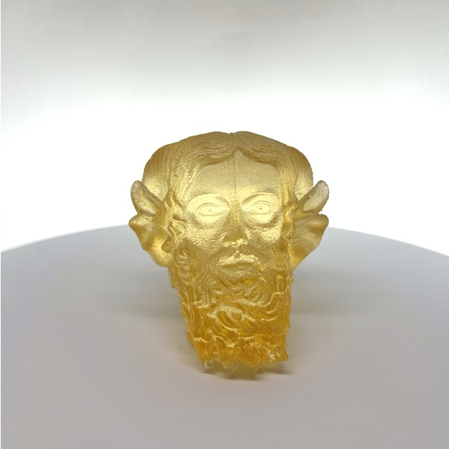 Ammon Zeus cast in resin that has ambered with age, unique piece