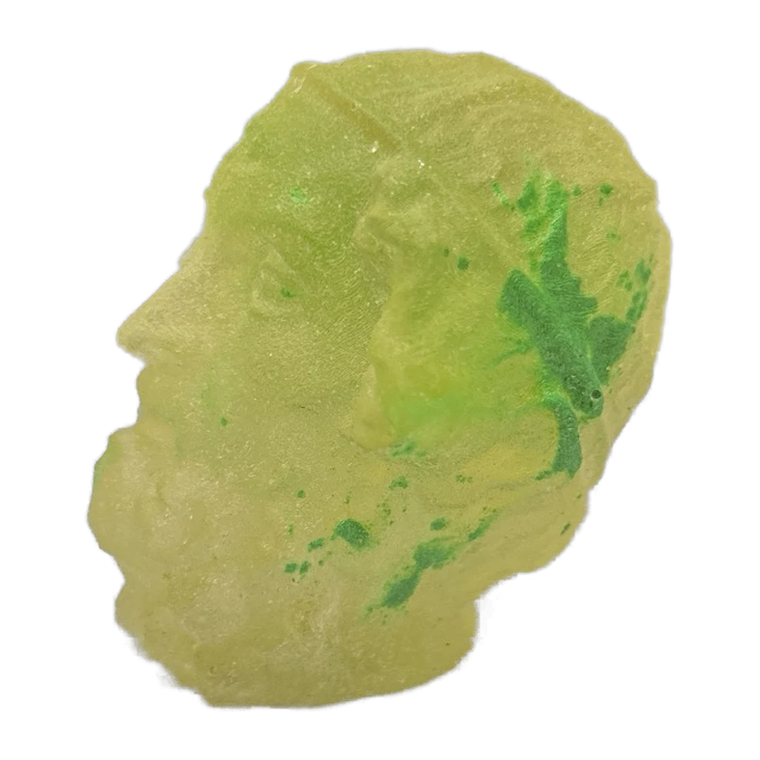 Homer cast in green translucent resin, unique piece
