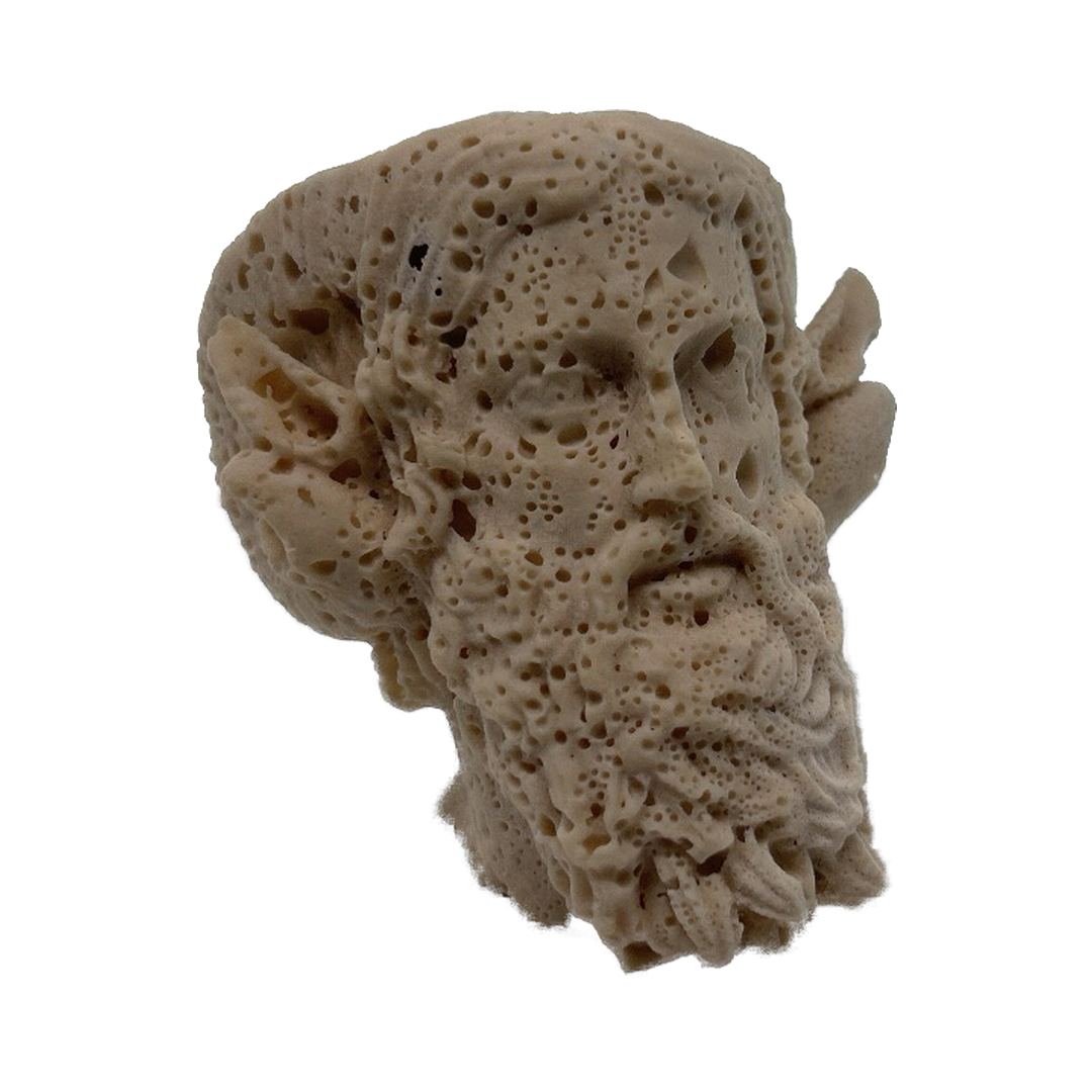 Jesmonite cast of Ammon Zeus, eroded surface, piece I of 5