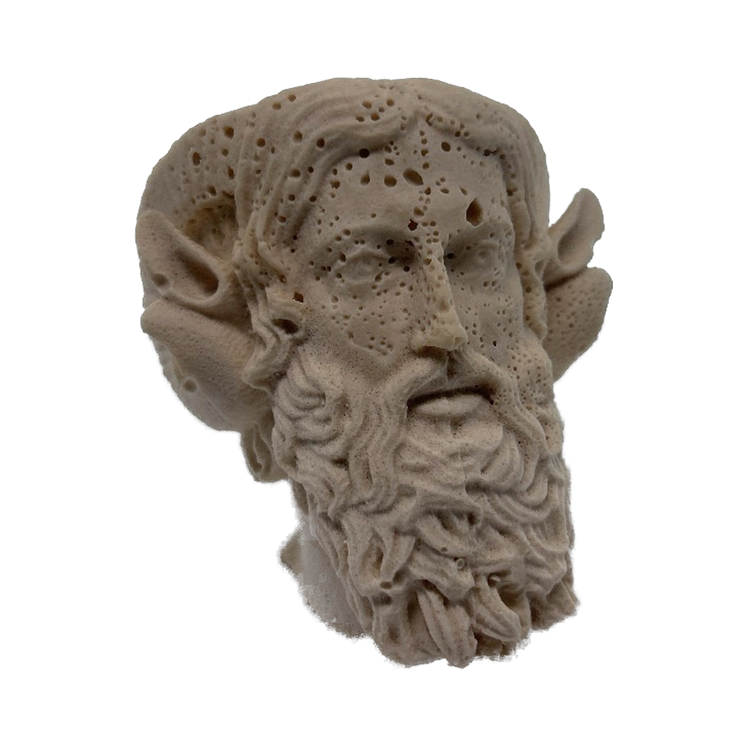 Jesmonite cast of Ammon Zeus, eroded surface, piece V of 5