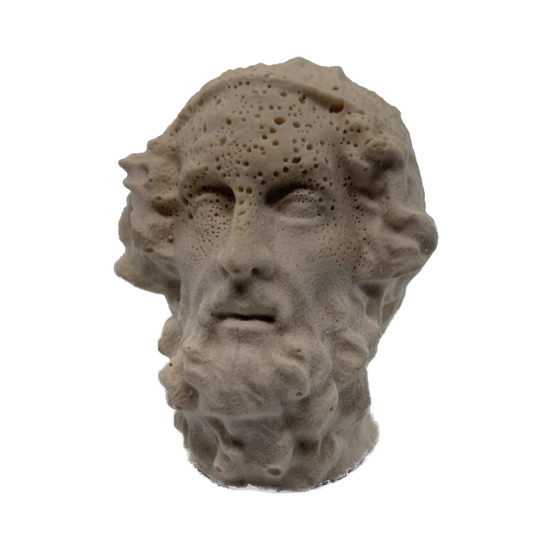 Jesmonite cast of Homer, eroded surface, piece IV of 5