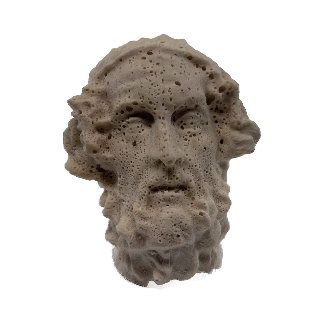 Jesmonite cast of Homer, eroded surface, piece V of 5